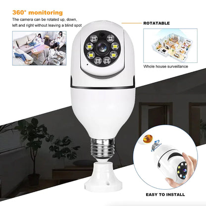 360° 1080P Wi-Fi Smart Bulb Security Camera