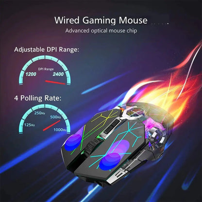 Wireless Rechargeable RGB Gaming Mouse