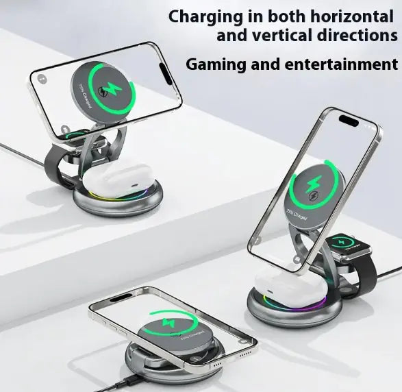 3-in-1 Rotatable Wireless Charger Stand