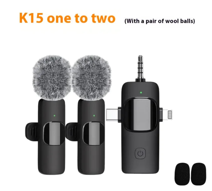 Wireless Three-in-One Collar Clip Microphone