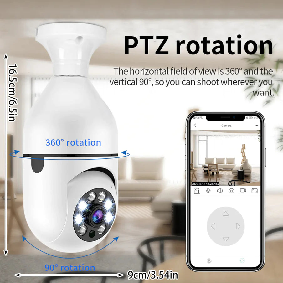 360° 1080P Wi-Fi Smart Bulb Security Camera