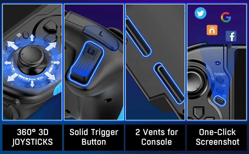 Dual Vibration Controller Grip Gamepad