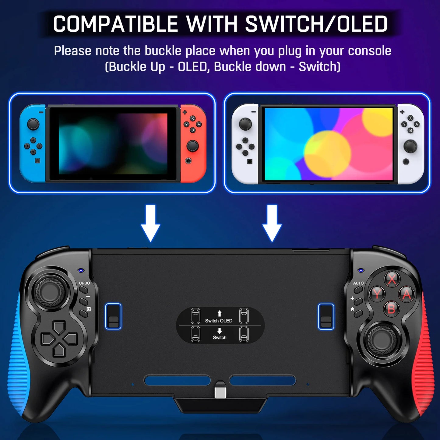 Dual Vibration Controller Grip Gamepad