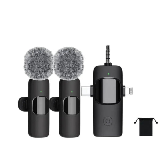 Wireless Three-in-One Collar Clip Microphone