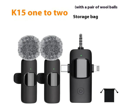 Wireless Three-in-One Collar Clip Microphone
