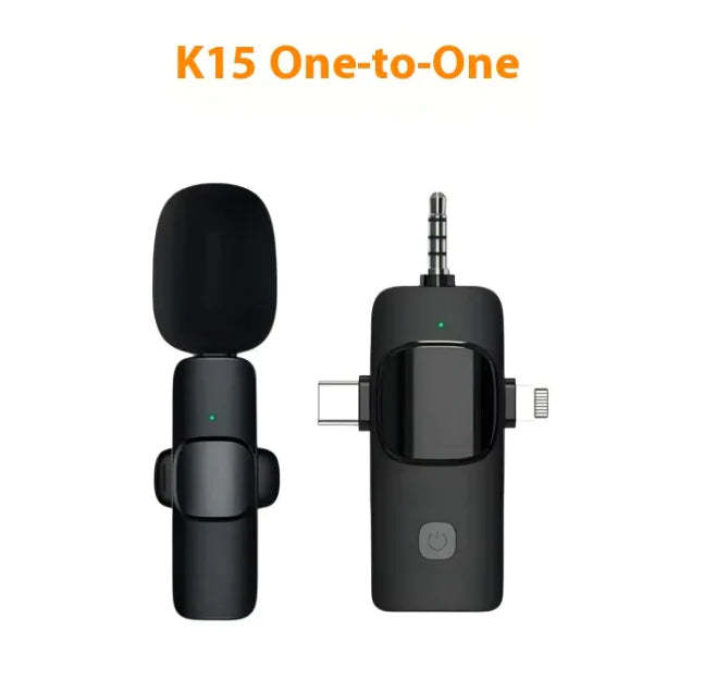 Wireless Three-in-One Collar Clip Microphone