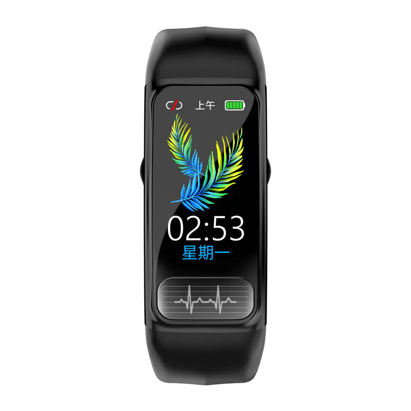 Black ECG PPG Smart Watch